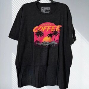 Black Riffle Coffee Company Men's NEW 2XL Sunset Short Sleeve‎ Tee Vintage Black